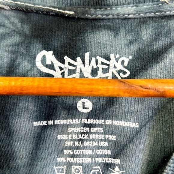 Spencer’s - Tye Dye Bright Melting Alien Head Graphic Short Sleeve T Size Large - Picture 7 of 9